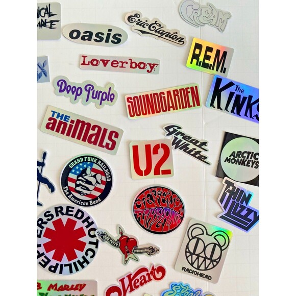 50 Classic Rock Stickers 60s 70s 80s 90s Rock & Roll Waterproof HIGH QUALITY!!!! - Picture 6 of 7